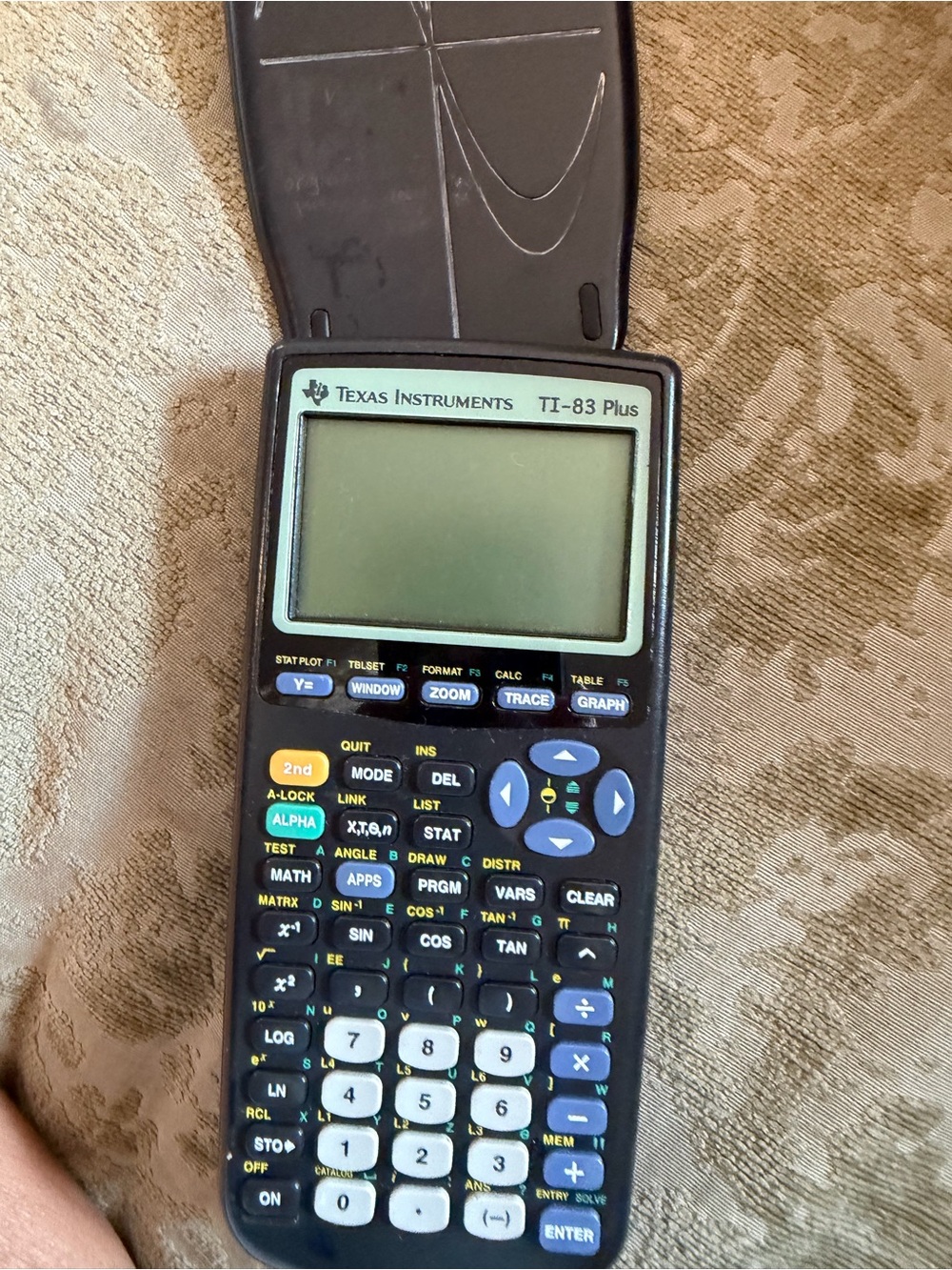 Texas Instruments TI-83 Plus Graphing Calculator in Black and White